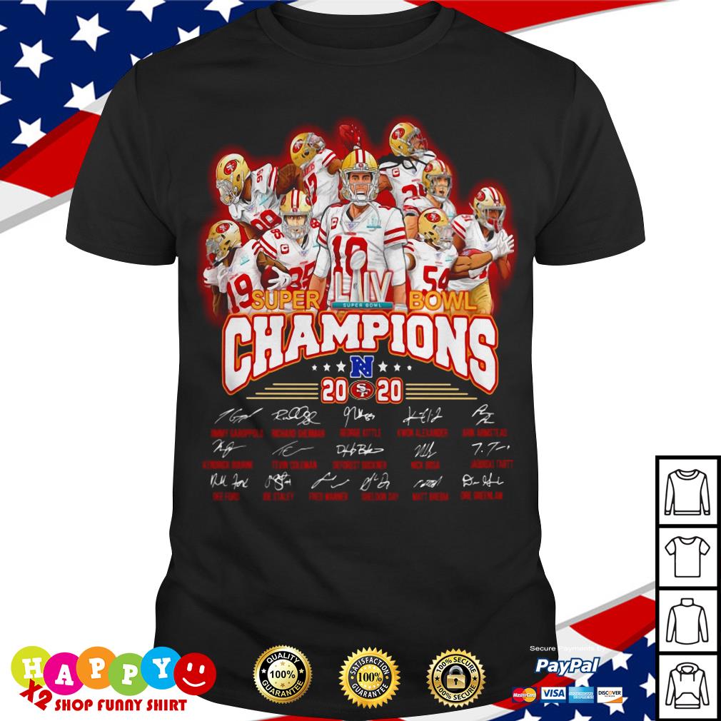 Super Bowl LIV Champions San Francisco 49ers Signatures Miami Shirt -  Togethertee